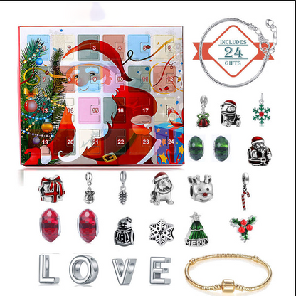 Koop 1 krijg 1 gratis🎄DIY 24-Dagen Adventskalender Armband Set – Het Perfecte Kerstcadeau! 🎅✨